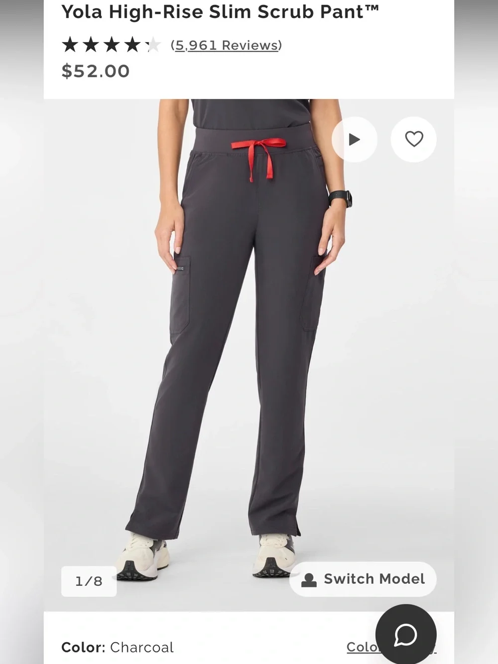 FIGS Yola High Rise Slim Scrub Pant in blue. women’s size Extra Small size XS